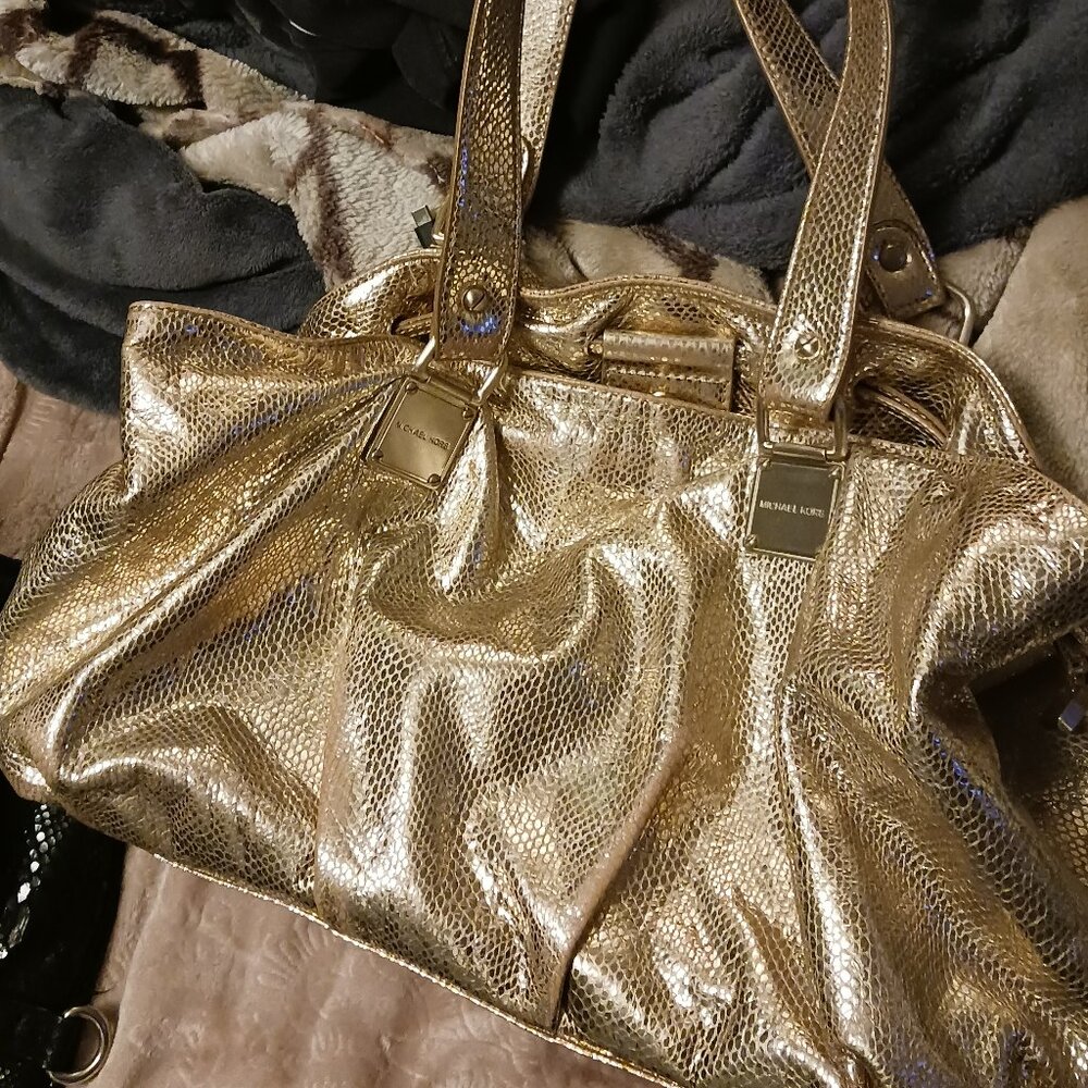 Metallic Gold print Michael Kors Purse
